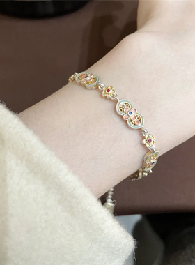 美到心坎上国风古韵珐琅彩手链女