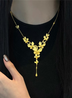 婚嫁三金比翼双飞蝴蝶流苏项链女