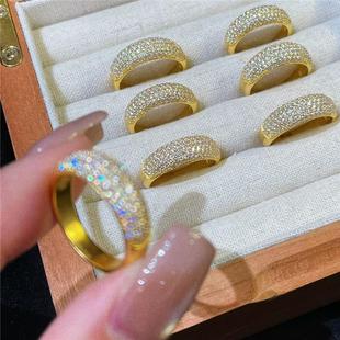 久不掉色黄金色满钻繁星戒指古法沙金璀璨闪亮满天星镶嵌指环轻奢