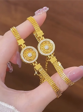 八方来财旋转八宝罗盘手表手链女