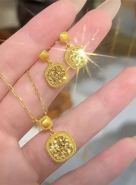 锤纹爆闪冰糖碎冰冰几何方块项链