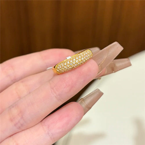 爆闪满天星泥鳅背戒指女轻奢高级感繁星金色指环小众设计感食指戒
