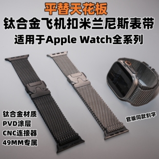 DLC涂层CNC连接器钛金属米兰尼斯表带适用于AppleWatch UltraS110