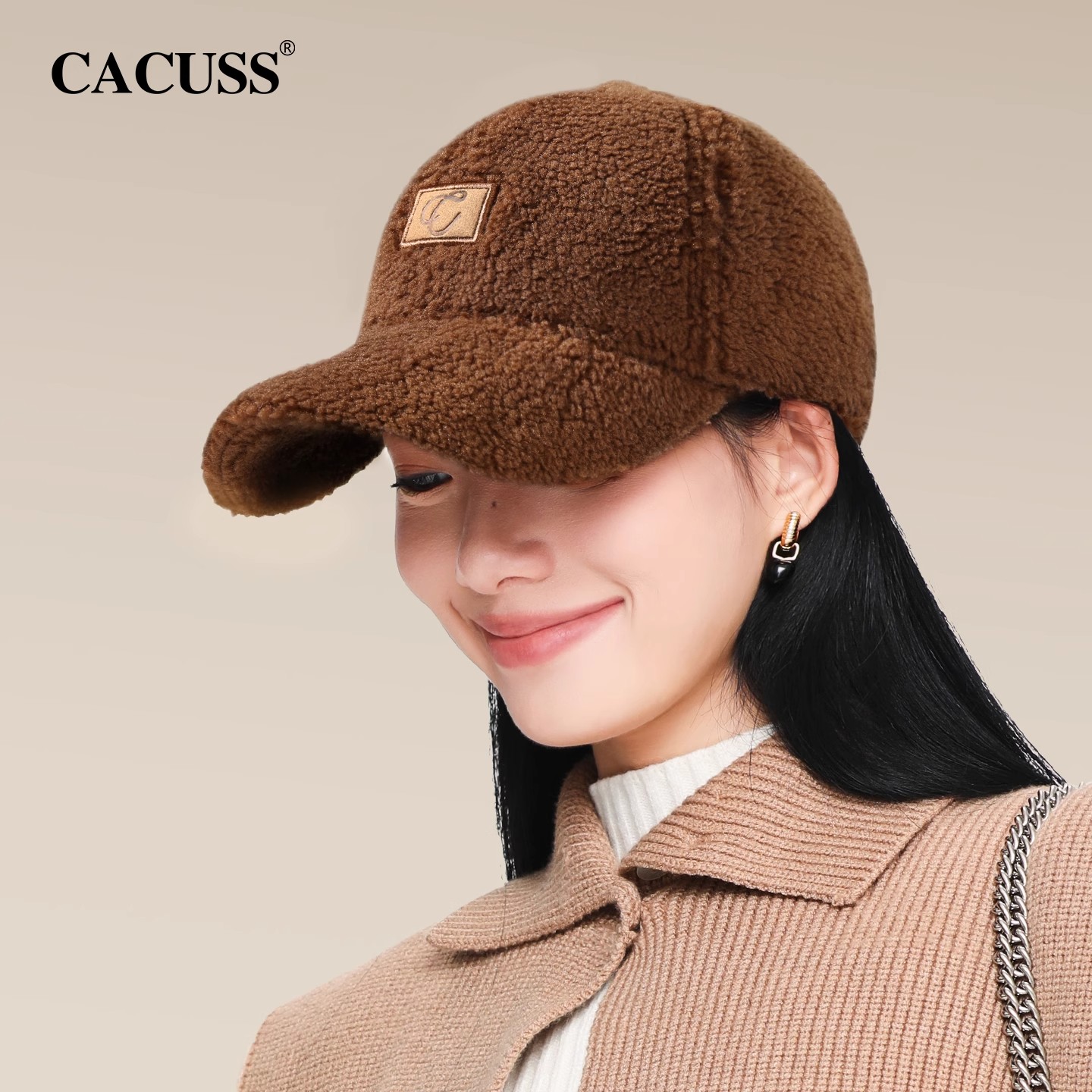 秋冬加厚羊羔绒棒球帽时尚大头围