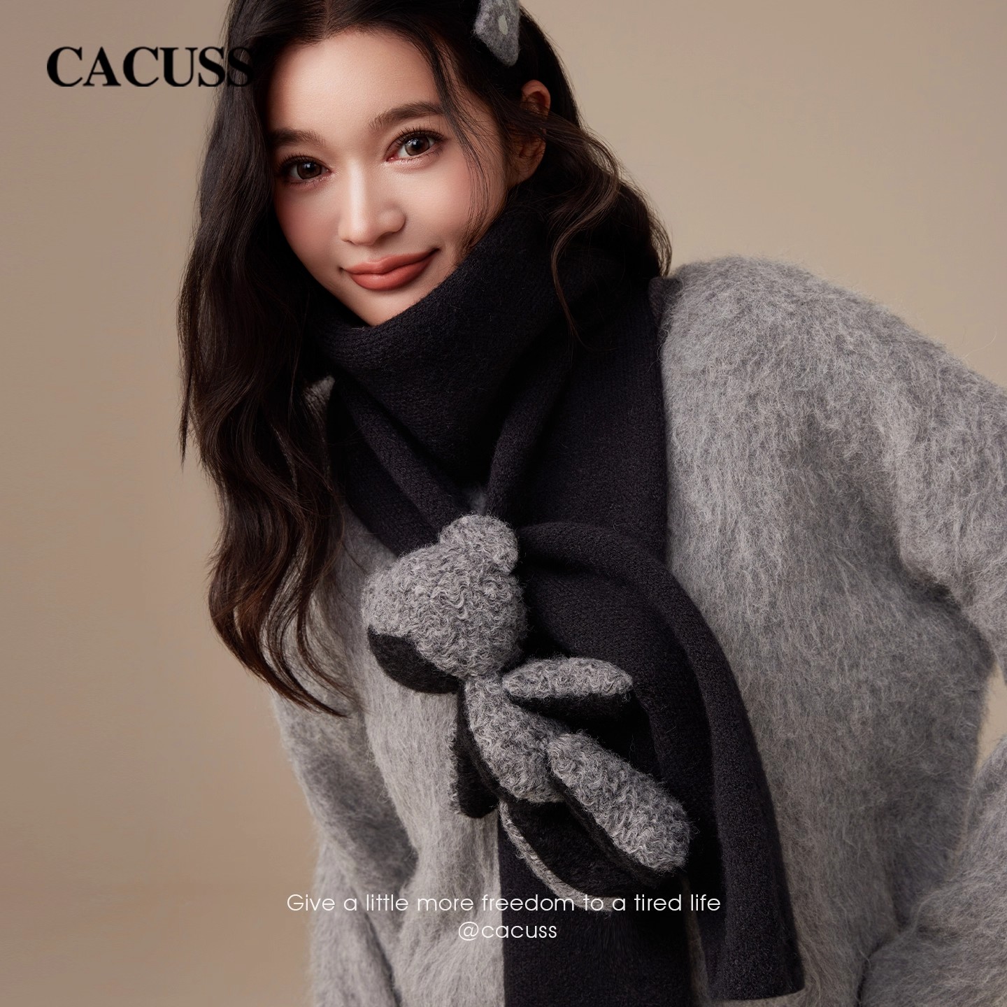 时尚韩版加厚交叉围巾