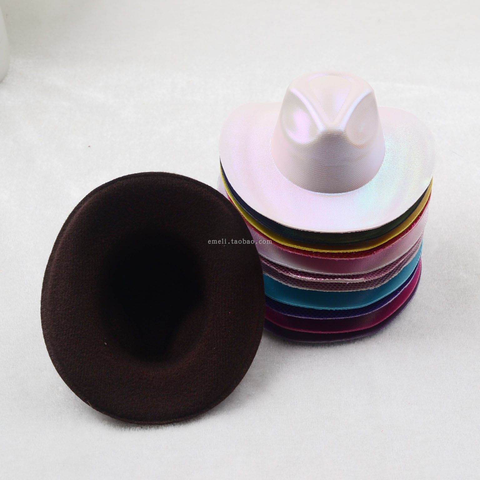 卡通牛仔帽小帽子迷你炫彩酒瓶帽节日装饰玩具帽派对节日幻彩10cm