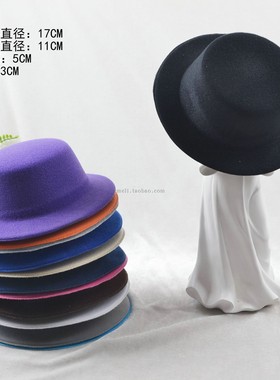 lolita配饰小礼帽发饰发夹DIY装饰品配件饰品棉花娃娃裸帽17cm高