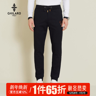 针织休闲裤 秋刺绣动物字母系带时尚 3005 古劳吉那诺男士 GHILARO