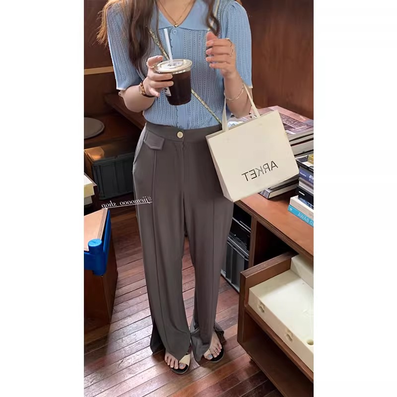 法式镂空短袖针织衫女薄款夏季设计感小众宽松短款POLO领冰丝上衣