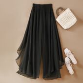 宽松阔腿裤 女夏桑蚕丝禅意舞服休闲裤 垂坠飘逸裤 新中式 裙神仙裤 女