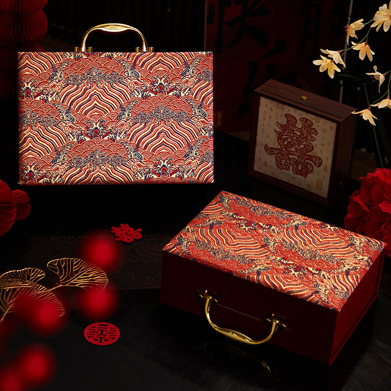 结婚彩礼钱盒子高档提亲嫁妆订婚陪嫁礼金箱10万20万现金聘礼盒子