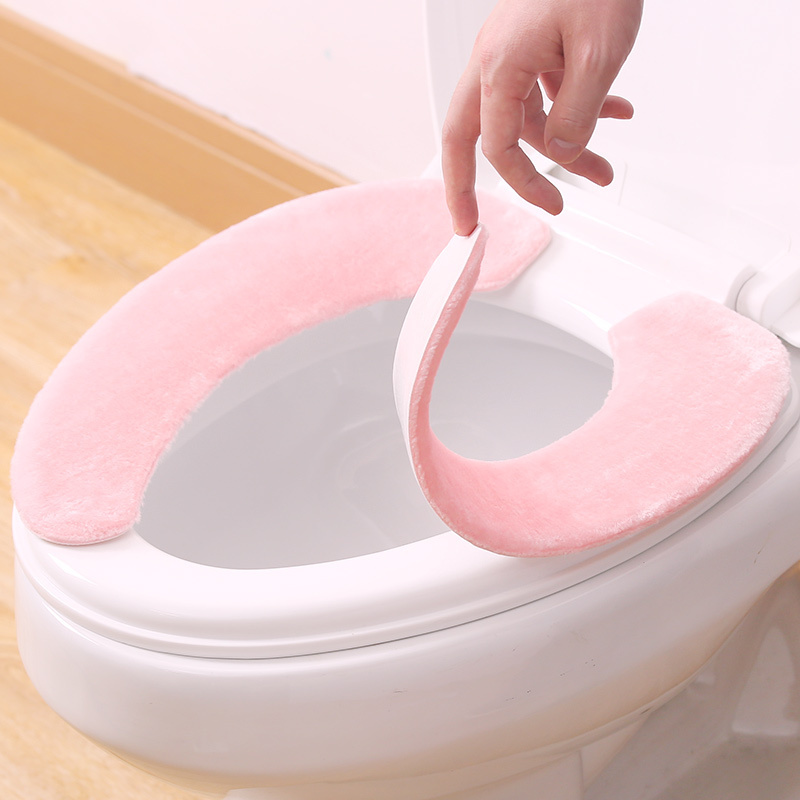 日本马桶垫加厚家用坐垫毛绒冬季款坐便套静电粘贴通用保暖圈贴