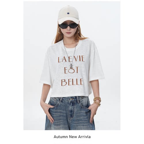 【LA Brand】夏季新款白色时尚休闲百搭宽松简约T恤