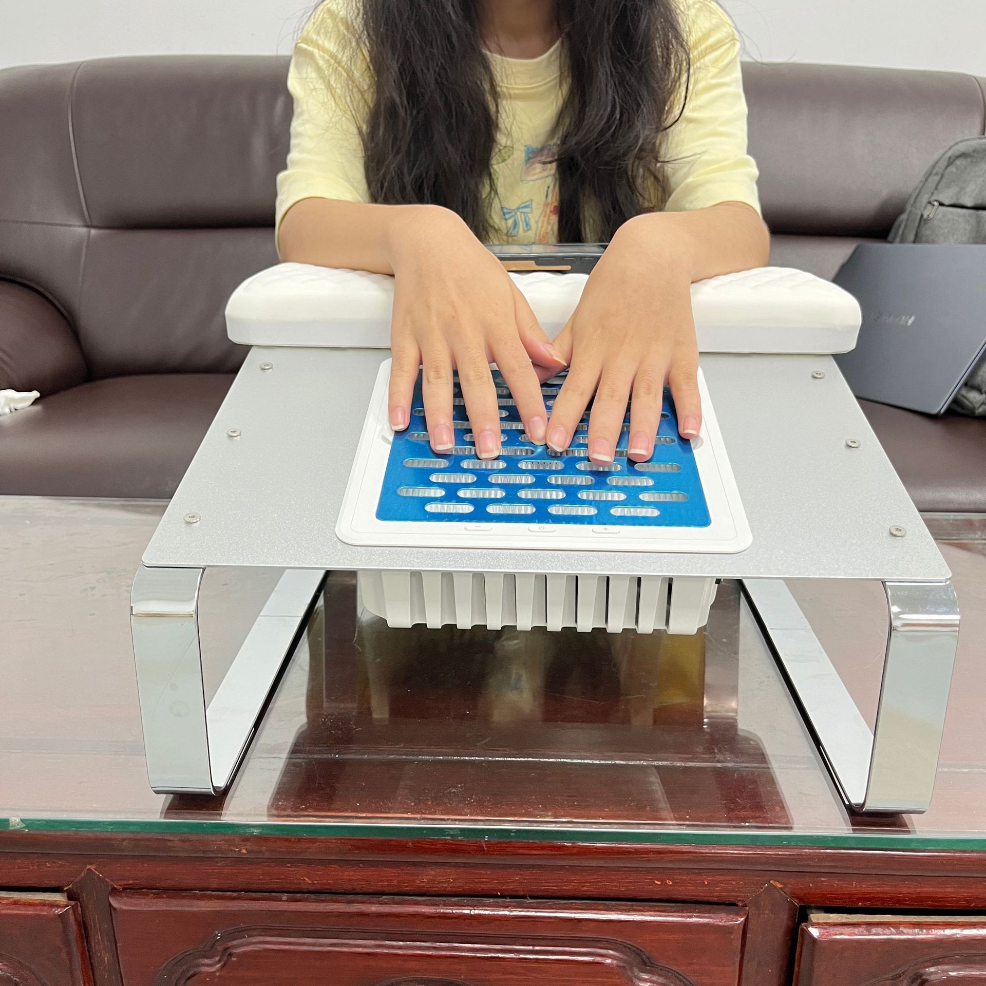 美甲工具手枕吸尘器2合1无刷涡轮吸尘器吸力可调节指甲nail