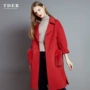 Áo khoác len nữ cao cấp cho phụ nữ châu Âu và châu Âu của TDEB 2018 - Áo len lót đôi áo phao dáng dài hàn quốc