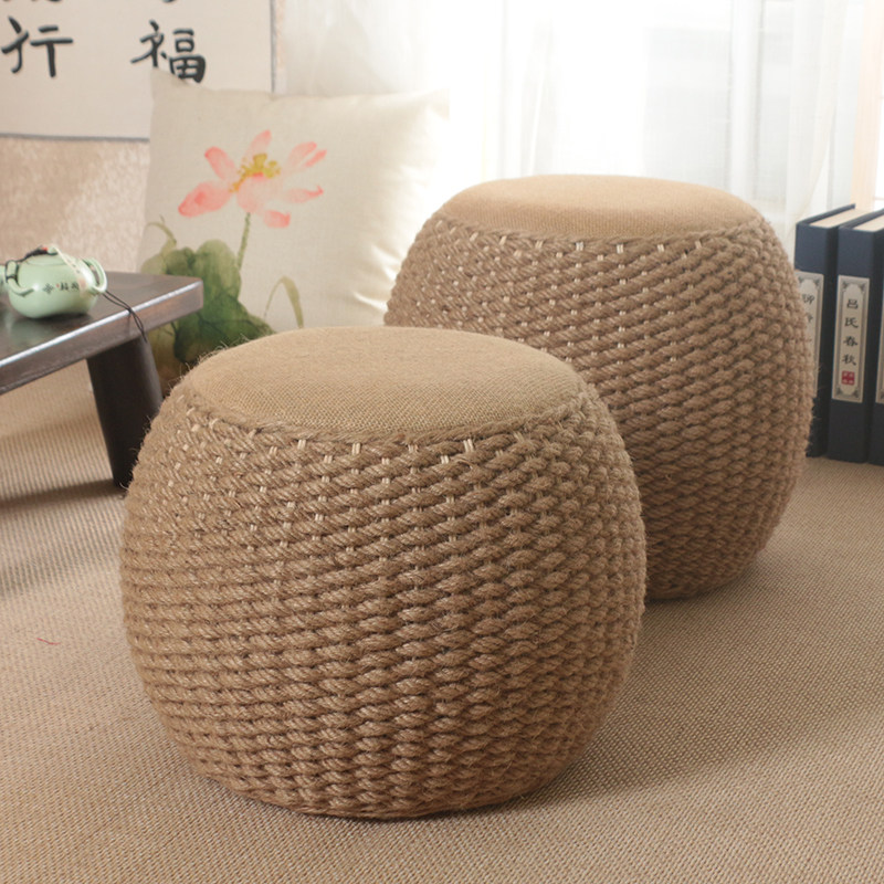 坐墩圆凳凳子板凳家用矮凳墩子麻绳手工换鞋凳民宿凳子客厅沙发凳,住宅家具,矮凳,淘宝优惠券,粉丝福利购,淘宝优惠卷