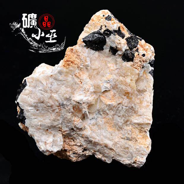 黑电气石长石一物一链接天然矿物晶体矿石教学标本原石摆件石头15