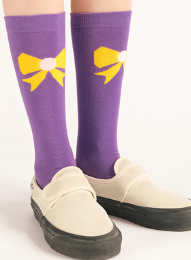 LIFEBEAT芭比蝴蝶结印花潮流长筒袜