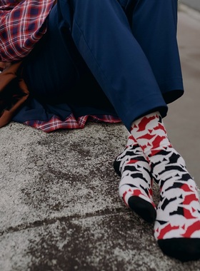 MaoTc x LIFEBEAT联名男女印花中筒袜