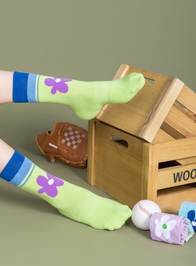 LIFEBEAT中筒双层拼接假两件撞色运动街头潮袜男女袜