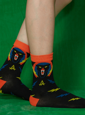 LIFEBEAT Connection系列印花轻薄透气精梳棉中筒袜