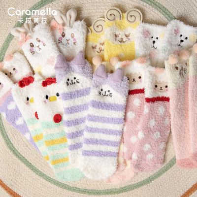 taobao agent Fleece coral velvet keep warm demi-season socks, increased thickness