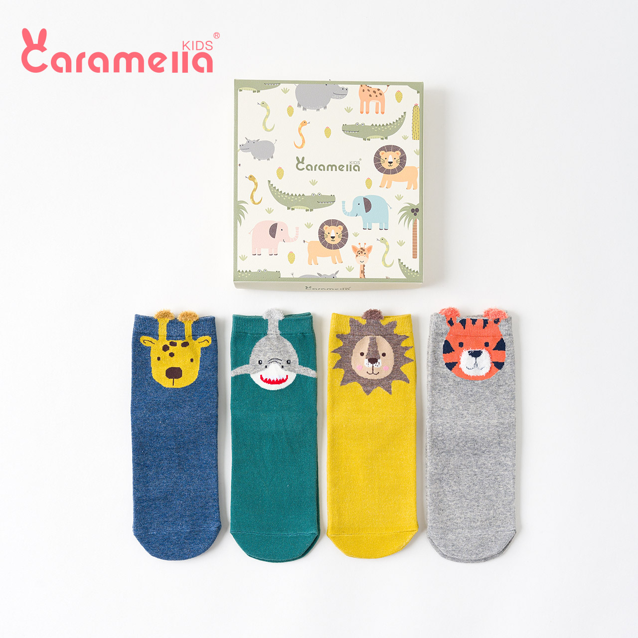 3caramella儿童地板袜男女童纯棉袜子中大童学生春秋中筒宝宝袜子