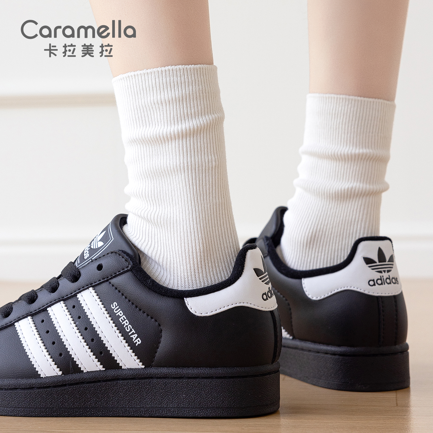 卡拉美拉2025秋冬新款纯色中筒袜