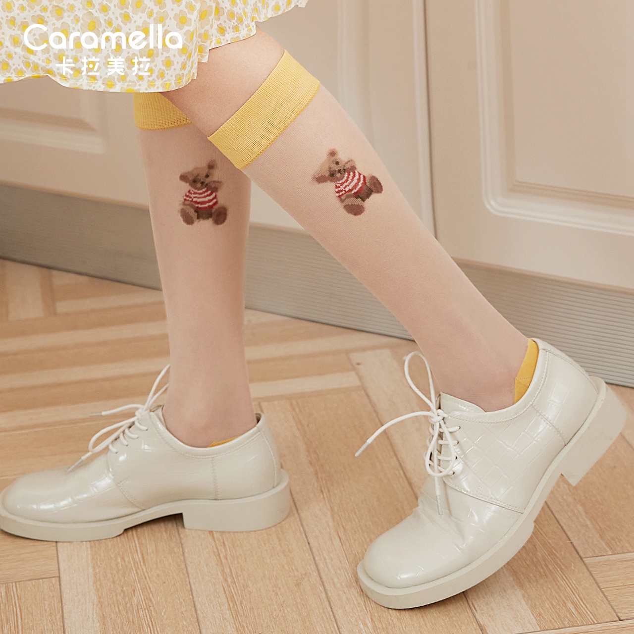 caramella水晶袜女夏季薄款玻璃丝袜洛丽塔小腿袜少女长筒配