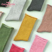 caramella spring and autumn mid-tube socks women's pile socks thickened wool stockings tide personality socks Korean version of the college style
