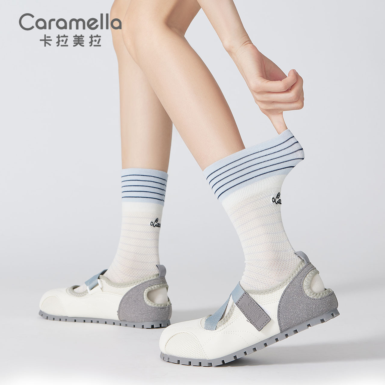 秋冬袜子女2025新款爆款女袜条纹堆堆袜ins显瘦女款百搭运动中筒