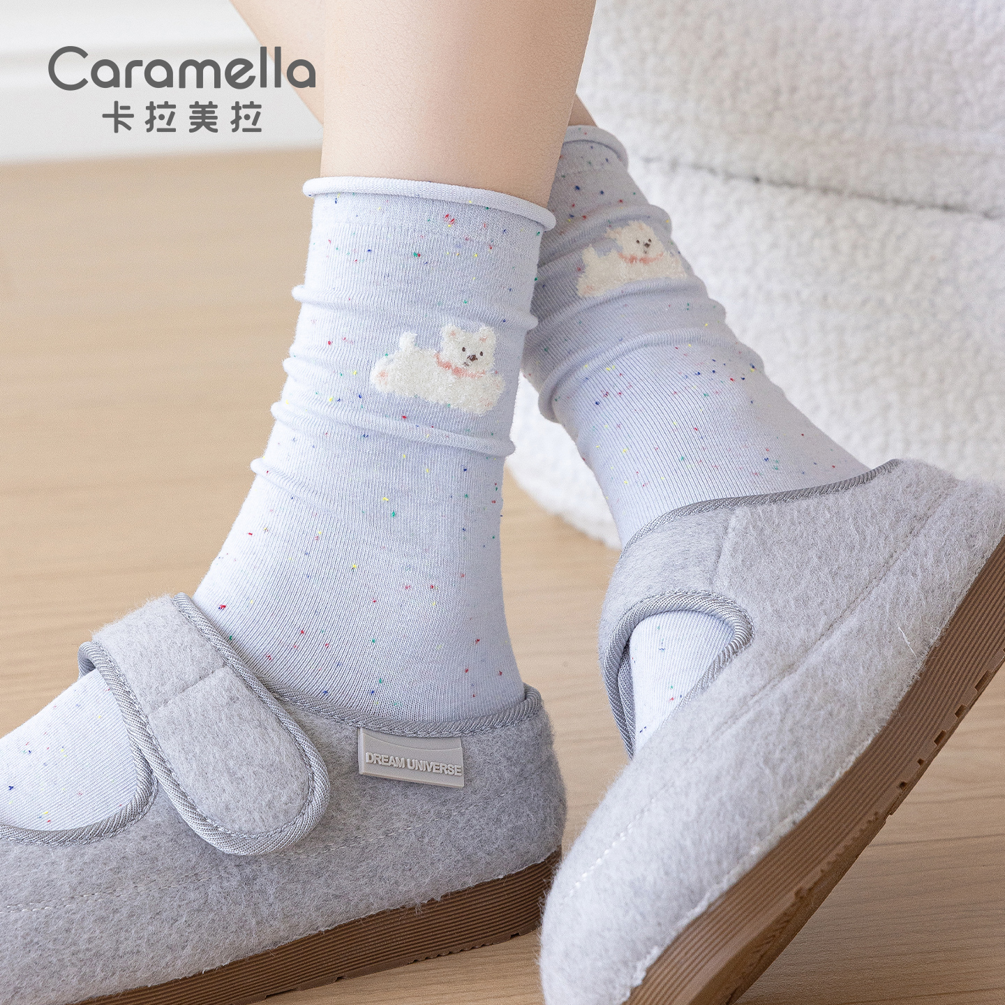 2025秋冬新款可爱点子纱中筒袜