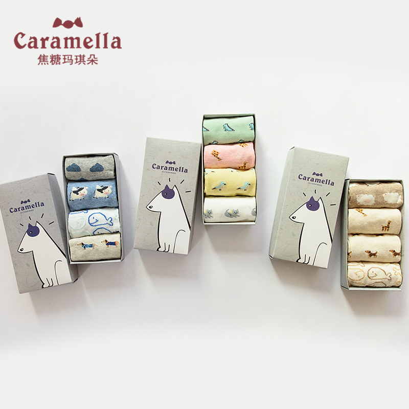 CARAMELLA袜子女士棉袜韩版ulzzang短袜浅口可爱日系船袜潮ins