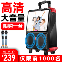 Mobile karaoke all-in-one machine with large screen and special player for dancing