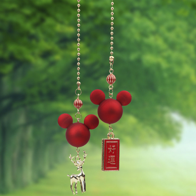汽车挂件网红车内吊饰创意个性高档米奇一鹿平安女神款保平安挂件