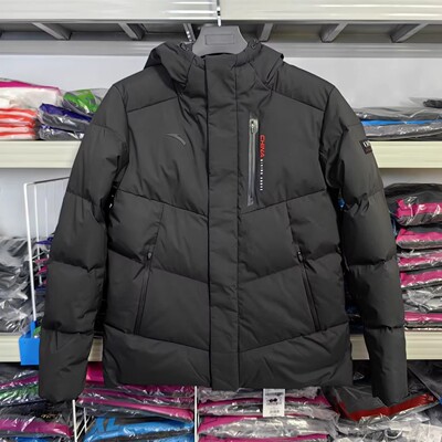 安踏六度芯冰甲羽绒服男火山岩短款9连帽新款保暖外套152547943N