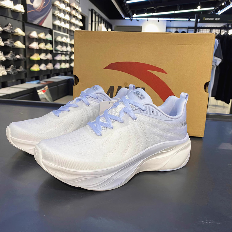 安踏叶子跑步鞋女轻质厚底夏季软底4缓震慢运动鞋子正品122535515