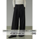 宽松高级感显瘦长裤 2026新款 子 女春季 UNSPOKEN黑色系带压褶阔腿裤