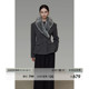 UNSPOKEN大翻毛领拼接毛呢外套女冬季 收腰显瘦双排扣单面呢大衣