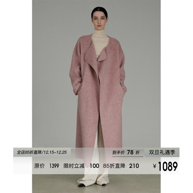 UNSPOKEN100%绵羊毛双面呢大衣