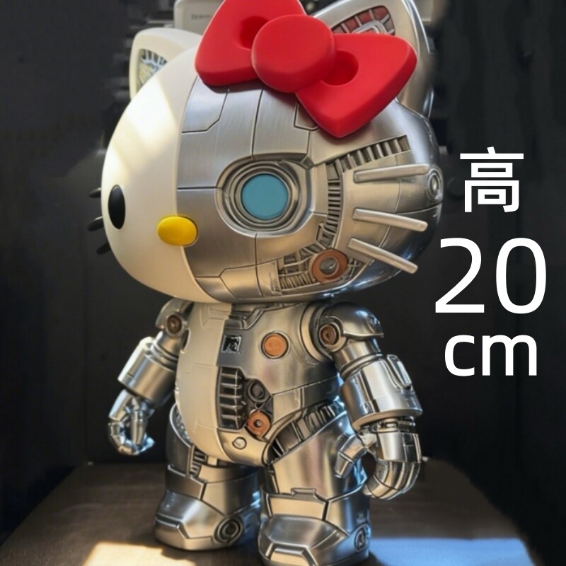 凯蒂猫HelloKitty 终结者半机械风格卡通手办人偶摆件 高20cm