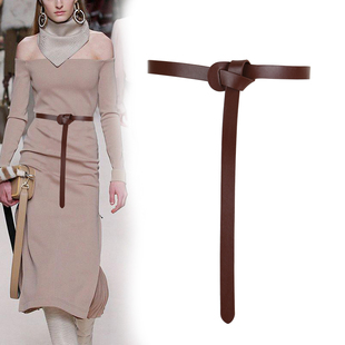 百搭小皮带 时尚 简约牛皮腰带女细装 饰配裙子毛衣大衣女士真皮韩版