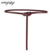 大衣细腰带女真皮简约百搭打结装 饰毛衣配连衣裙子收腰黑色细皮带