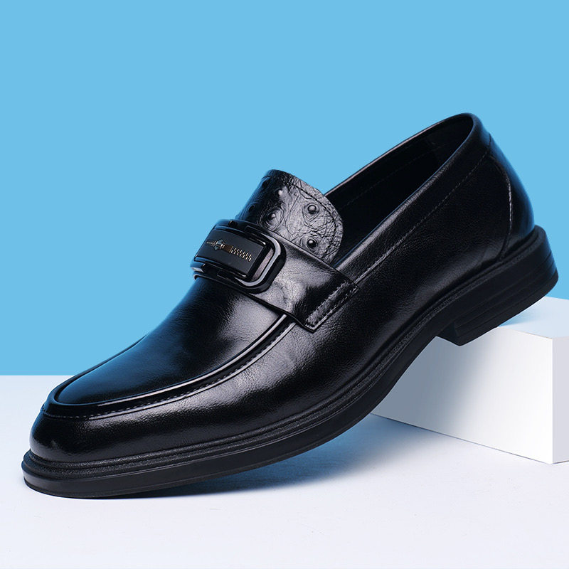 广州真皮男鞋2026新款男士商务休闲皮鞋透气豆豆鞋男款套脚乐福鞋,流行男鞋,乐福鞋（豆豆鞋）,淘宝优惠券,粉丝福利购,淘宝优惠卷