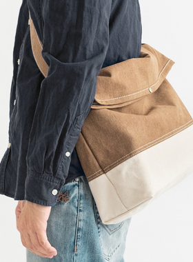 sobag驼色复古百搭邮差包工装包大容量单肩斜跨日系休闲潮牌男包