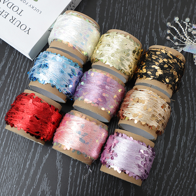 闪银伴侣配线水滴亮片纱手工编织混小银包碎银包包珠片纱大亮片