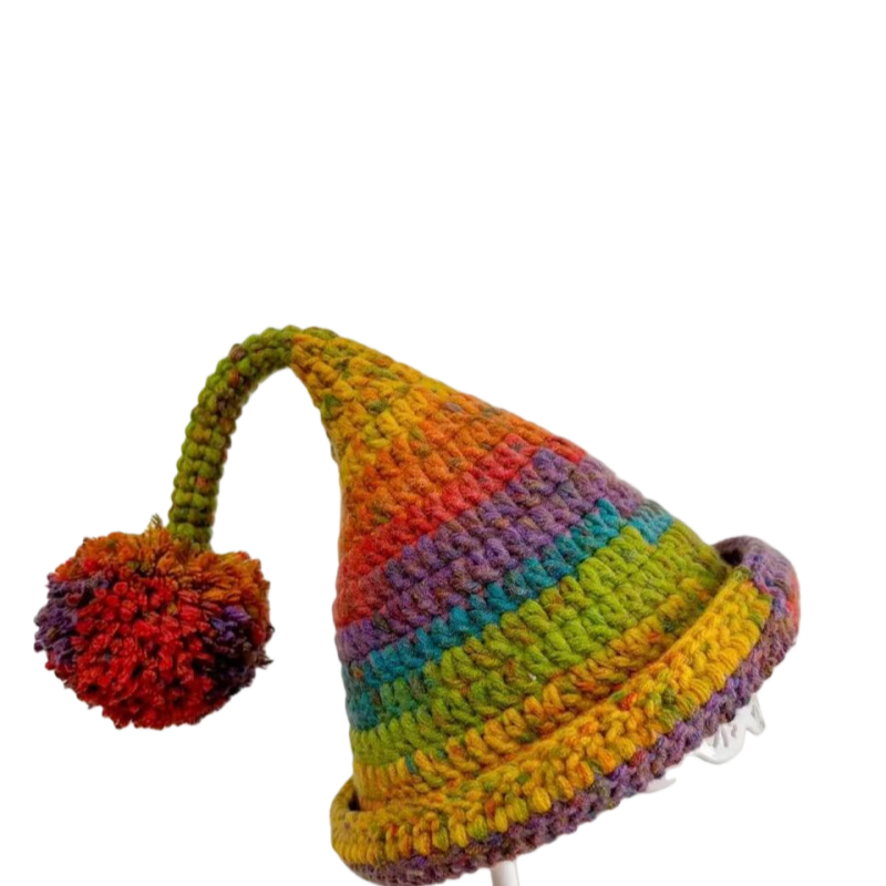 8股手编段染毛线手工DIY编织钩针精灵帽材料diy手工钩针编织滟秋