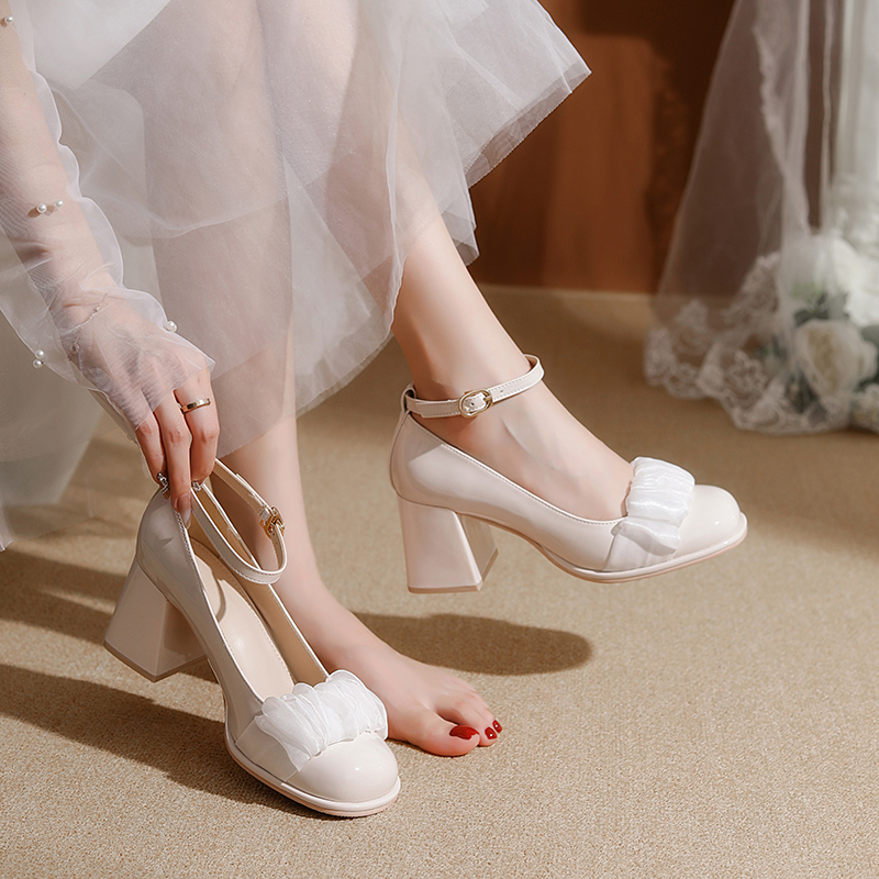 小码女鞋313233玛丽珍法式高跟鞋