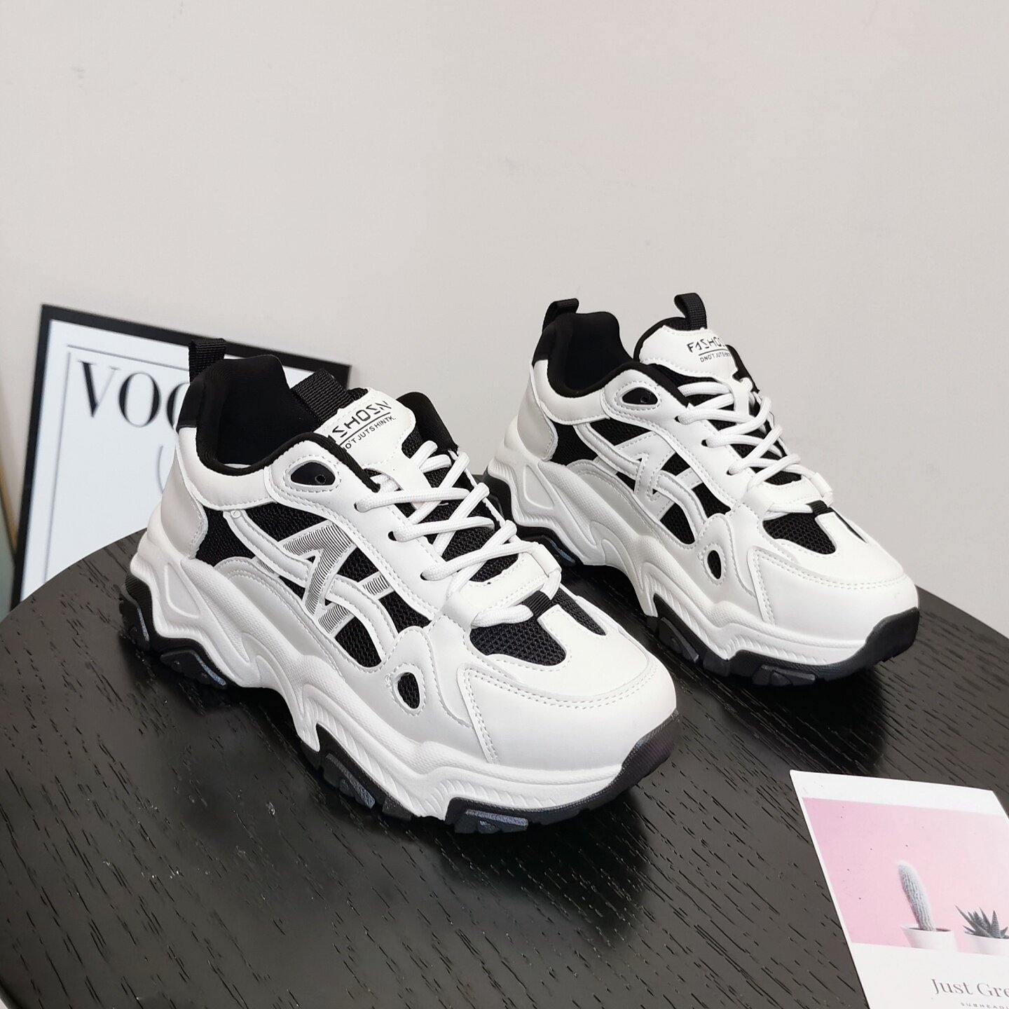 甜酷风百搭老爹鞋女2026春夏新款学生网面透气厚底增高运动休闲鞋