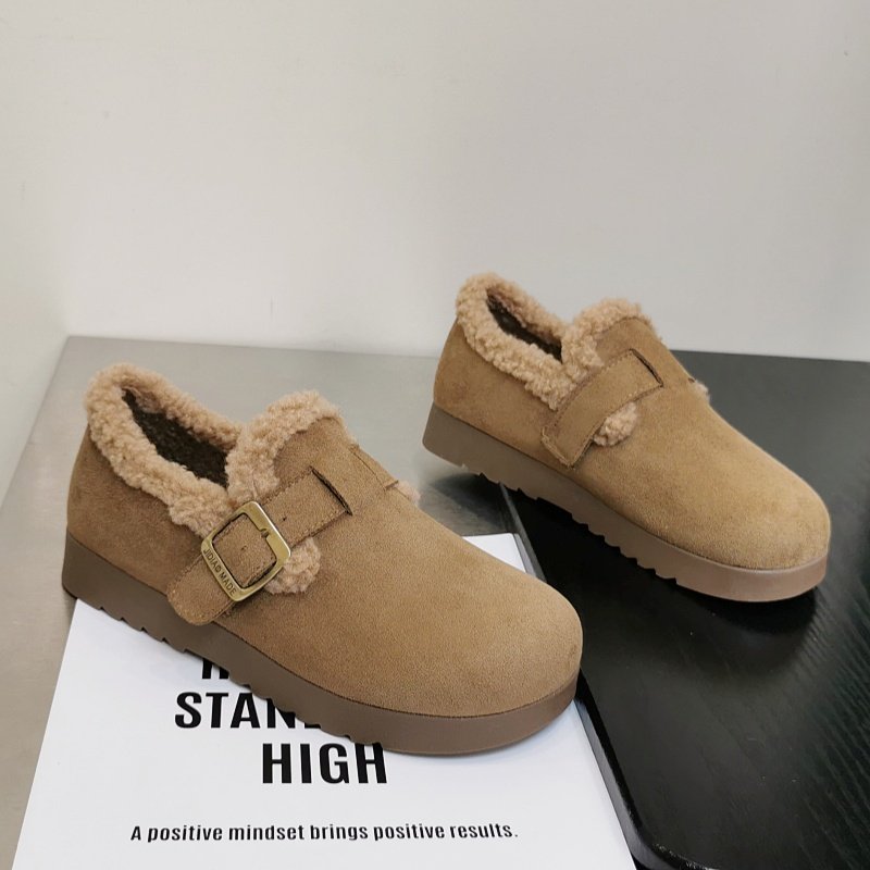 加绒勃肯鞋女2025冬季新款舒适保暖平底深口单鞋百搭一脚蹬豆豆鞋,女鞋,勃肯鞋/软木鞋,淘宝优惠券,粉丝福利购,淘宝优惠卷